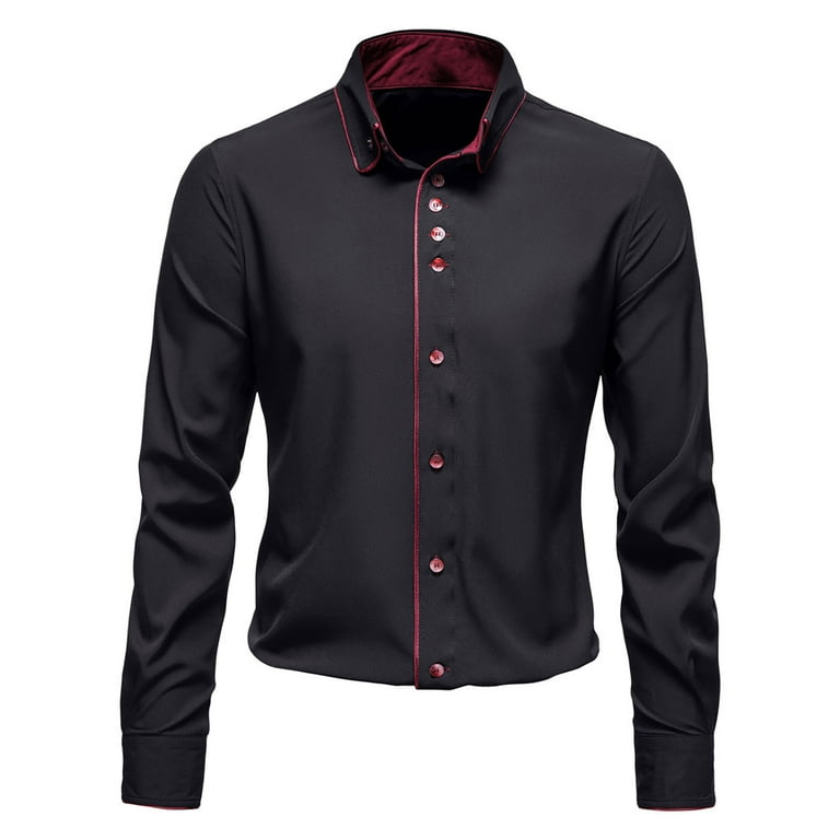 Mens black dress shirt walmart best sale