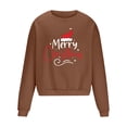 thumbnail image 1 of Penkiiy Men's Crew Neck Merry Christmas Sweatshirt Pullover Long Sleeve Top Coffee, 1 of 5