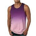 thumbnail image 1 of Penkiiy Men's Gradient Workout Tank Tops Gym Cut Off Sleeveless T Shirt Bodybuilding Fitness Muscle Athletic Tank Tops M Purple, 1 of 4