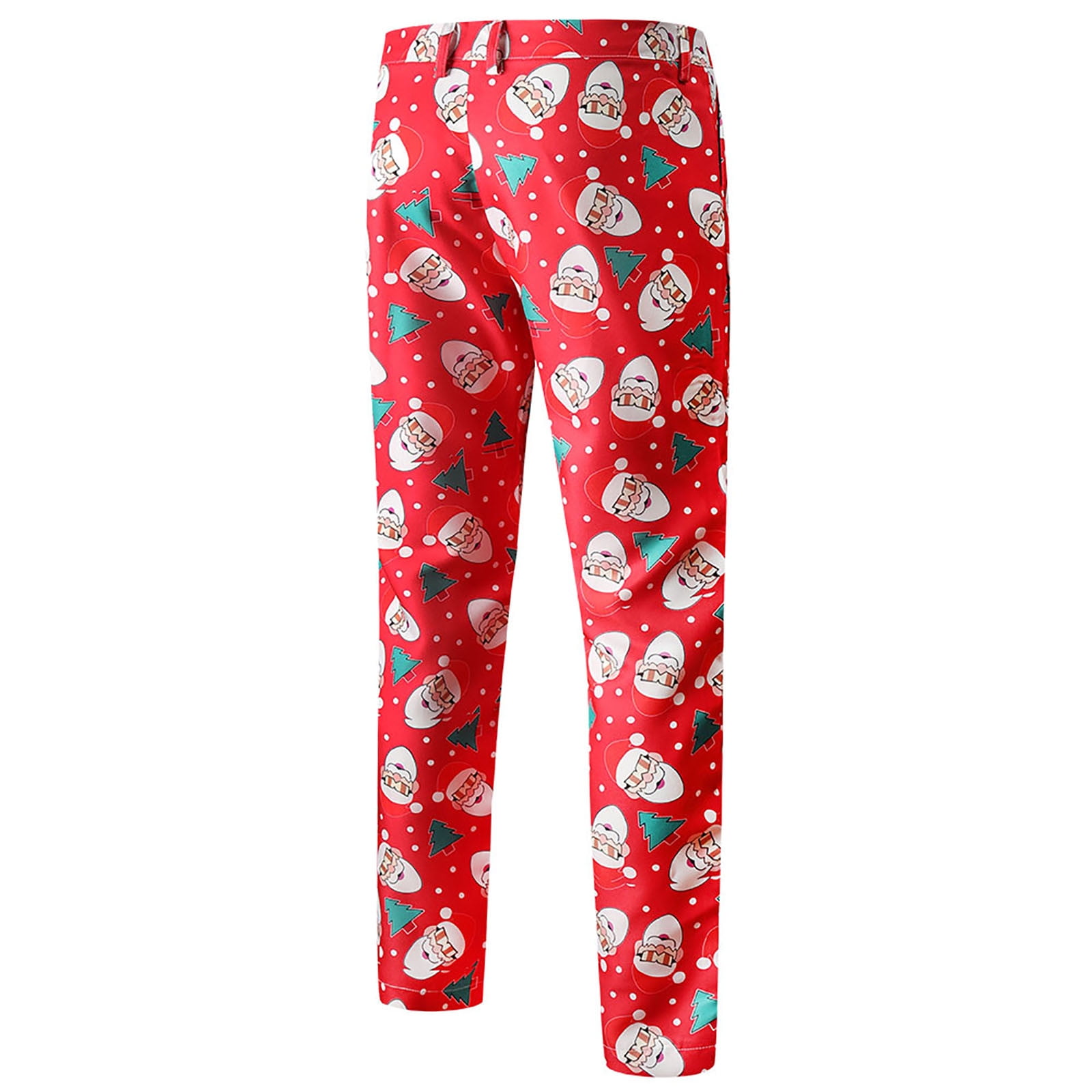 Penkiiy Men's Holiday Casual Pants Slim Fit Trousers Christmas Suit