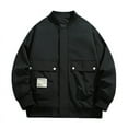 thumbnail image 1 of Penkiiy Men's Jackets Windbreaker Bomber Jackets Lightweight Casual Jacket Zip Up Coats with 2 Pockets Black Clearance, 1 of 7