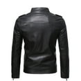 thumbnail image 1 of Penkiiy Men's Leather Plus Fleece Jacket, Motorcycle Jacket, Warm Leather Jacket Hoodies Sweatshirts PU Black on Clearance, 1 of 7
