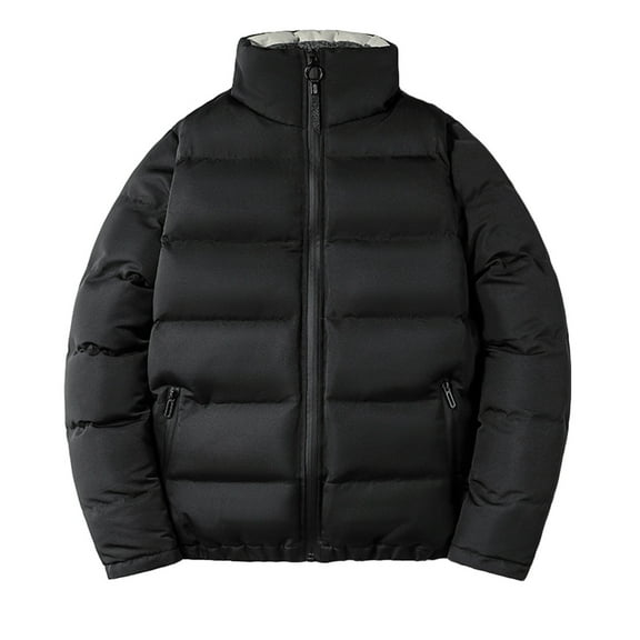 Penkiiy Men's Puffer Jacket Lightweight Warm Winter Coats Water Repellent Windproof Insulated Jacket Black