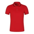thumbnail image 1 of Penkiiy Men's Pullover Shirts Short Sleeve Cotton Pique 3 Button Casual Collared T-Shirt Summer Golf Shirt Red Clearance, 1 of 2