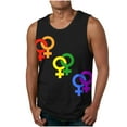 thumbnail image 1 of Penkiiy Men's Rainbow Tank Tops Summer Sleeveless Tee Top Cool Workout Gym T-Shirts Beach Athletic Undershirts L Black, 1 of 4