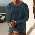 thumbnail image 1 of Penkiiy Men's Soft Bamboo Texture Long Sleeve Shirt - Breathable Comfort Stretch Casual Pullover Top, 1 of 6