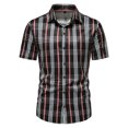thumbnail image 1 of Penkiiy Men's Standard-Fit Short Sleeve Shirt Button Down Casual Summer Dress Shirts with Pocket Black Clearance, 1 of 9
