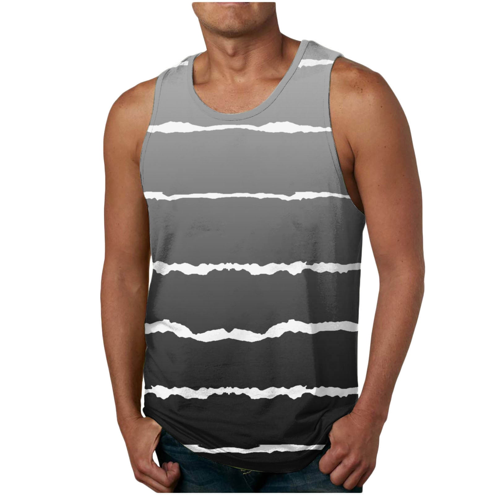 Men's Athletic Stripe Tank Top