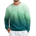 thumbnail image 1 of Penkiiy Men's Waffle Gradient Hoodless Sweatshirt Long Sleeve Fashion Gym Athletic Hoodless Plaid Jacquard Pullover with Pocket S Mint Green, 1 of 4