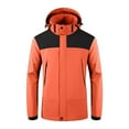 thumbnail image 1 of Penkiiy Men's Winter Coats Water-Repellent Windproof Thicken Parkas Long Hooded Padded Puffer Jacket Orange Clearance, 1 of 3
