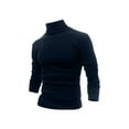 thumbnail image 1 of Penkiiy Mens Basic Turtleneck Long Sleeve Solid Casual Knitted T-Shirt Pullover Tops Navy, 1 of 4