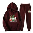 thumbnail image 1 of Penkiiy Mens Christmas Printed Tracksuit Set Sports Gym Training Suits Sportswear Sets with Full Zipper for Men Wine, 1 of 7