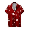 thumbnail image 1 of Penkiiy Mens Christmas Shirts Funky Button Down Shirts Party Aloha Shirts Santa Print Hawaiian Shirt Tops Red, 1 of 5