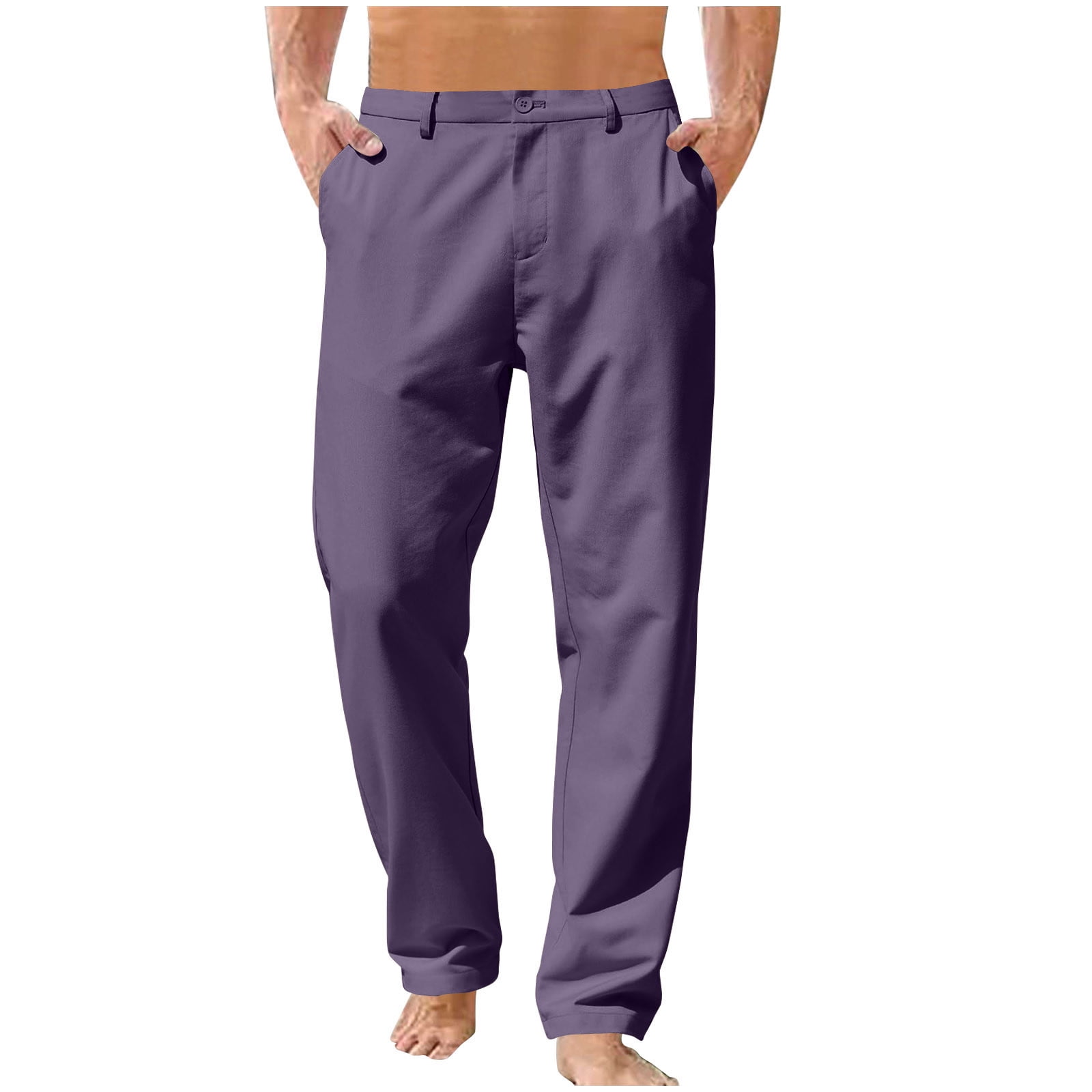 Penkiiy Mens Elastic Waist Pants for Seniors Adaptive Mens Pants for