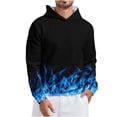 thumbnail image 1 of Penkiiy Mens Flames Waffle Hooded Sweatshirt Casual Long Sleeve Drawstring Waffle Knit Pullover Hoodies XS Blue, 1 of 4