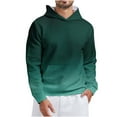 thumbnail image 1 of Penkiiy Mens Gradient Waffle Hooded Sweatshirt Casual Long Sleeve Drawstring Waffle Knit Pullover Hoodies M Army Green, 1 of 4