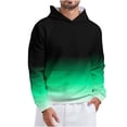 thumbnail image 1 of Penkiiy Mens Gradient Waffle Hooded Sweatshirt Casual Long Sleeve Drawstring Waffle Knit Pullover Hoodies S Green, 1 of 4