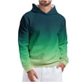 thumbnail image 1 of Penkiiy Mens Gradient Waffle Hooded Sweatshirt Casual Long Sleeve Drawstring Waffle Knit Pullover Hoodies XS Green, 1 of 4