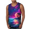 thumbnail image 1 of Penkiiy Mens Graphic Sleeveless Shirts Summer Casual Sports T-Shirt Beach Coconut Tree Print Tank Tops Fitness Muscle Tanks M Purple, 1 of 5