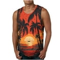 thumbnail image 1 of Penkiiy Mens Graphic Sleeveless Shirts Summer Casual Sports T-Shirt Beach Coconut Tree Print Tank Tops Fitness Muscle Tanks S Orange, 1 of 4