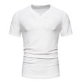 thumbnail image 1 of Penkiiy Mens Henley Shirts Slim Fit Short Sleeve Fashion Casual V Neck Top Shirts L White, 1 of 8