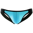 thumbnail image 1 of Penkiiy Mens Sexy Underwear Briefs Men's Buttless Briefs Brushed Breathable Sexy Double Butt Pants Blue Underwear, 1 of 9