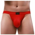 thumbnail image 1 of Penkiiy Mens Sexy Underwear Briefs Men's Color Briefs Fashion Underwear Personalized Low-waist Hoop Panties Buttock Covering Briefs Red Underwear, 1 of 9