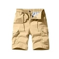 thumbnail image 1 of Penkiiy Mens Shorts Casual Cargo Shorts for Men Summer Multi Pocket Outdoor Loose Short Zipper Ripstop Hiking Big & Tall Tactical Shorts Yellow Short, 1 of 7