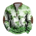 thumbnail image 1 of Penkiiy Mens St. Patrick's Day Irish Print 1/4 Zipper Collar Sweatshirt 4XL Multicolor, 1 of 5