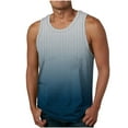 thumbnail image 1 of Penkiiy Mens Tank Top Soft Cozy Gym Shirts Gradient Muscle Tees Classic Sleeveless Crewneck Summer Basic Athletics Tanks 2XL Blue, 1 of 4