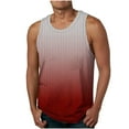 thumbnail image 1 of Penkiiy Mens Tank Top Soft Cozy Gym Shirts Gradient Muscle Tees Classic Sleeveless Crewneck Summer Basic Athletics Tanks S Red, 1 of 4