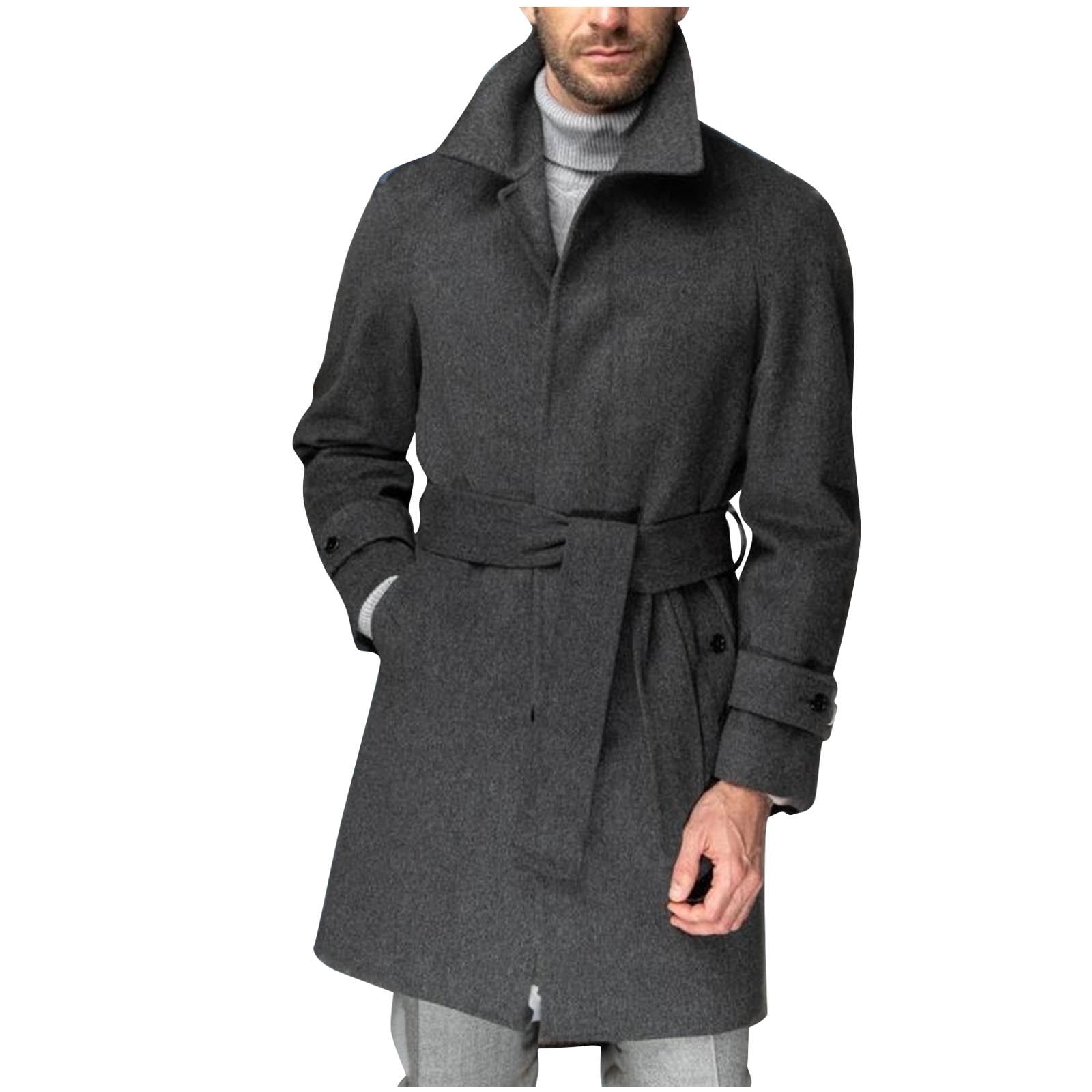 Wyongtao Men's Trench Coat Lightweight Single Breasted
