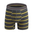 thumbnail image 1 of Penkiiy Mens Underwear Boxer Briefs Men's Striped Underwear With Side Opening And Sexy Boxer Shorts Briefs Pants Dark Gray Underwear, 1 of 2