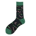 thumbnail image 1 of Penkiiy Middle Socks for Men Men Women Fashion Christmas Print Cotton Middle Tube Socks Stockings 1Piece Black Socks, 1 of 2