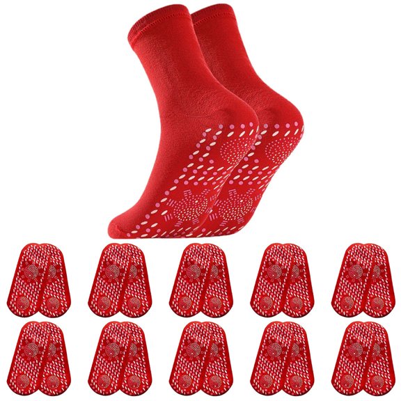 Penkiiy Middle Socks for Men Self-heating Socks Heating Winter Men And Women Camping Fishing Riding Self-heating Socks Red Socks