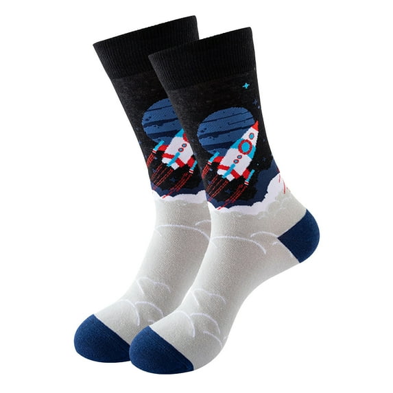 Penkiiy Middle Socks for Men Women Mens Unisex Gifts Printed Casual Winter Warm Cotton Socks Knit Soft Long Socks White Socks