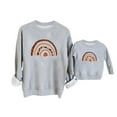 thumbnail image 1 of Penkiiy Mommy and me Matching Outfits Mama Mini Rainbow Print Pullover Long Sleeve Shirt Tops Fall Clothes Orange 6-7 Years, 1 of 5