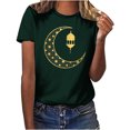thumbnail image 1 of Penkiiy Muslim Ramadan T-Shirt for Women Women's Cute Graphic T-Shirts Crewneck Short Sleeve Moon PrintCasual Tee Tops XL Green, 1 of 6