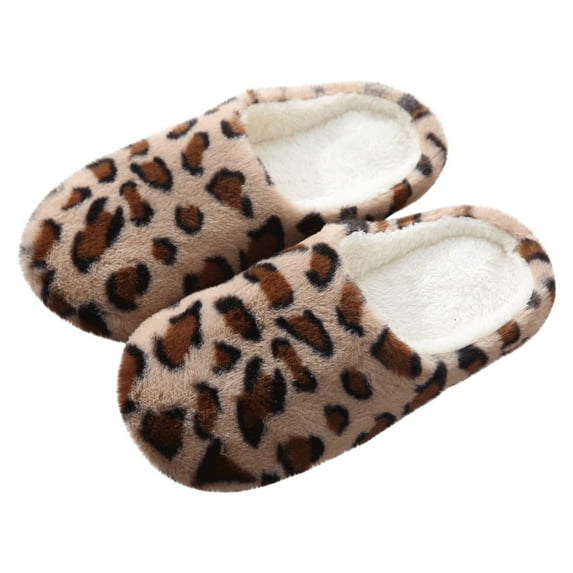 Penkiiy New Style Soft Sole Silent Suede Slippers Non-slip Wooden Floor Indoor Cotton Slippers 36-37 Coffee