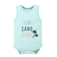 thumbnail image 1 of Penkiiy Newborn Infant Baby Boys Girls Letter Cartoon Sleeveless Romper Clothes Baby Sleep and Play Pajamas 9-12 Months Mint Green on Sale, 1 of 9