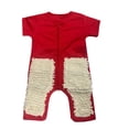 thumbnail image 1 of Penkiiy Newborn Infant Baby Girls Boys Clothes Short Sleeved Crawling Baby Solid Mop Romper Jumpsuit kids Baby Easter Romper 12-18 Months Red on Clearance, 1 of 6