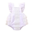 thumbnail image 1 of Penkiiy Newborn Infant Baby Girls Sleeveless Ruffled Lace Bodysuit Romper Clothes Baby Sleep and Play Pajamas 9-12 Months White on Sale, 1 of 9