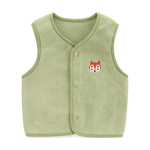 Penkiiy Newborn Winter Warm Vest Toddler Baby Boys Girls Solid Color Plush Cute Winter Casual Keep Warm Singlet Coat Singlet Green Vest for 12-18 Months
