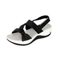 thumbnail image 1 of Penkiiy Orthopedic Wedge Sandals for Women Dressy Summer Comfortable Walking Sandals with Arch Support Orthotic Slides 37 Black, 1 of 9