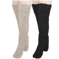 thumbnail image 1 of Penkiiy Over Knee High Fuzzy Socks Plush Slipper Stockings Furry Long Leg Warmers Winter Home Sleeping Socks Leg Warmers for Women Black, 1 of 1