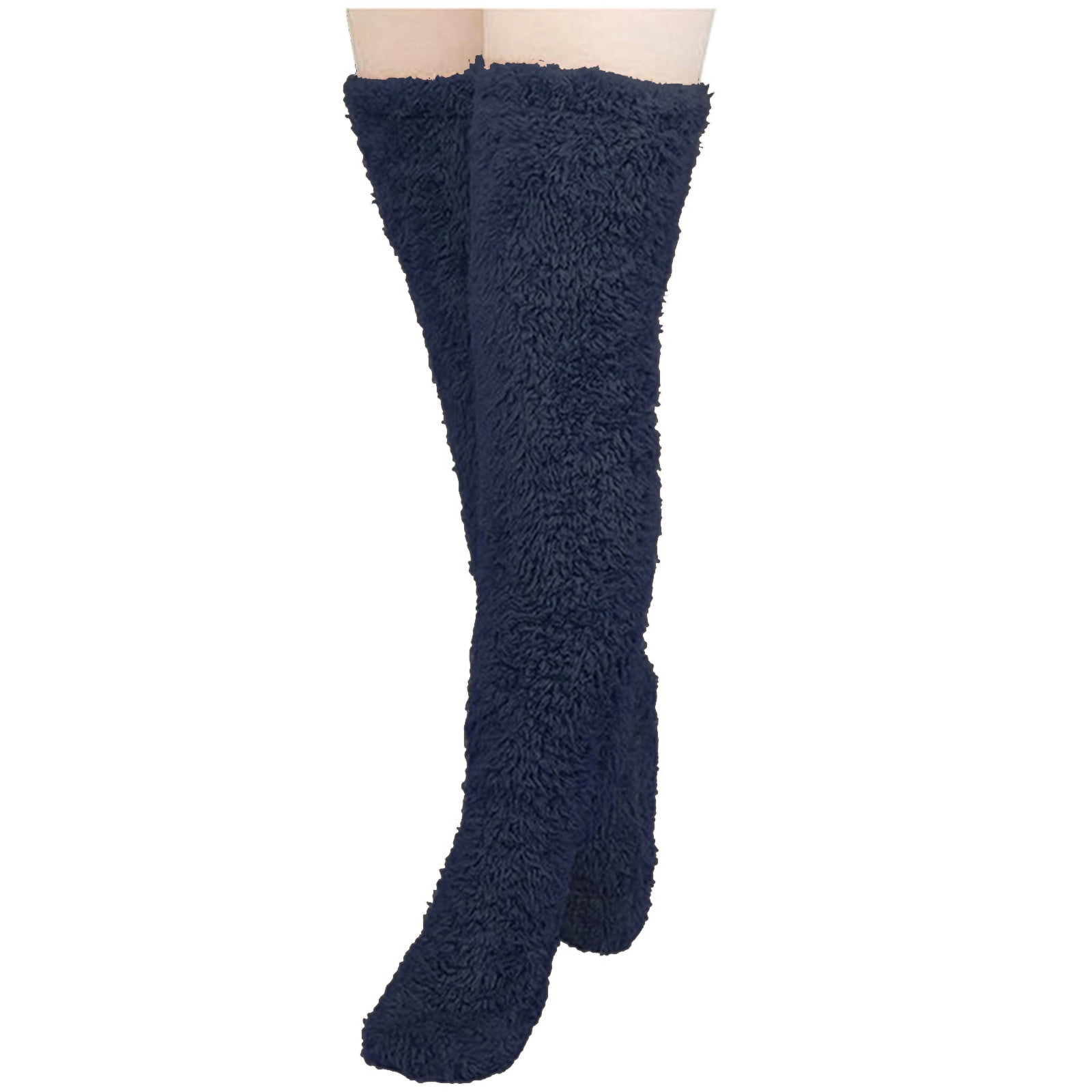 Plush Warmth Long Socks Teddy Legs Long Socks for Women over Knee High  Fuzzy Plush Slipper Boots Socks (Blue) : : Fashion