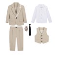 thumbnail image 1 of Penkiiy Premium Boys' Formal Suits Set 6-Piece with Tie & Brooch - Elegant Wedding & Party Attire for Toddler to Big Kids (1-14 Years), 1 of 9