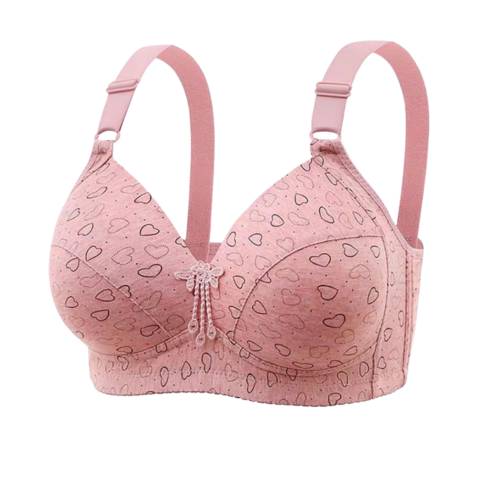 Penkiiy Push Up Bras for Women No Underwire Plus Size Comfort Breathable Full Coverage Padded Bralette Soft Everyday Bra M Pink, Women's, Size: Medium