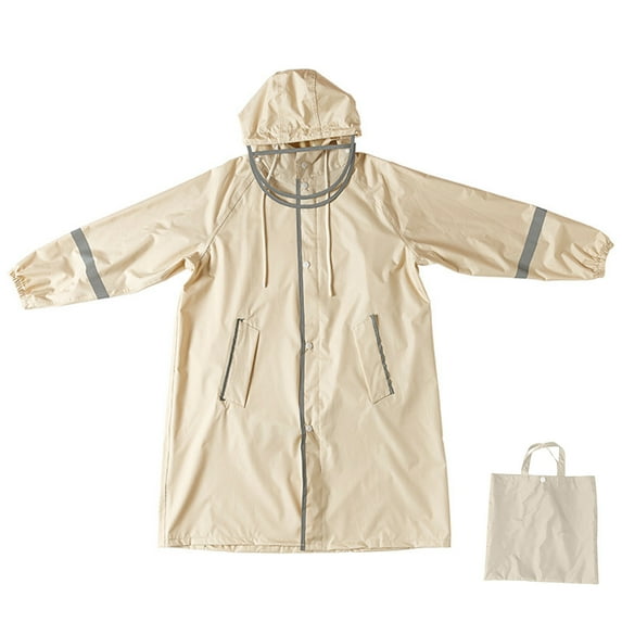 Penkiiy Rain Poncho Kids,Toddler Poncho with Hood,Waterpoof Rain Jacket Coat,3D Cartoon Children Rainwear for Girl Boy 14-15 Years Beige