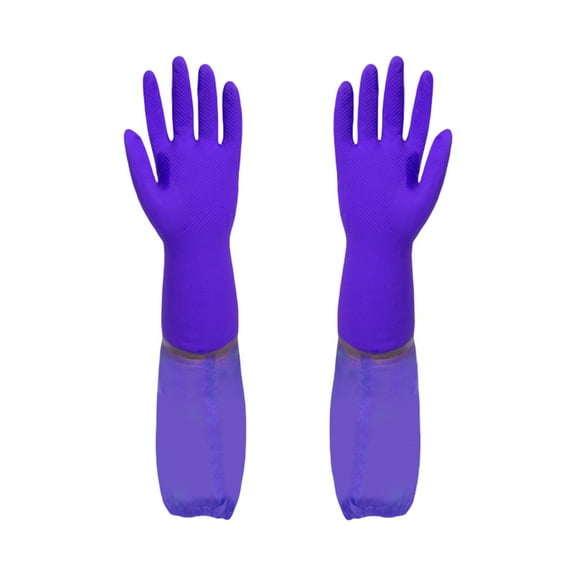 Penkiiy Reusable Long Dishwashing Cleaning Gloves with Latex Free, Long Cuff,Cotton Lining,Kitchen Gloves